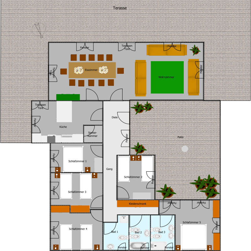 Finca Feliz Mallorca Plan Innen – Platz für 2-3 Familien oder ein kleine Coaching Gruppe